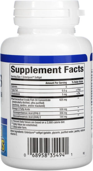 Natural Factors - Rx Omega-3 Factors Mini-Gels, EPA 350mg, DHA 140mg, Supports Cardiovascular Health, 60 Soft Gels