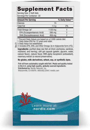 Nordic Naturals Ultimate Omega 2X Teen, Strawberry - 60 Mini Soft Gels - 1120 mg Total Omega-3s with EPA & DHA - Brain Health, Positive Mood, Social Development, Learning - Non-GMO - 30 Servings