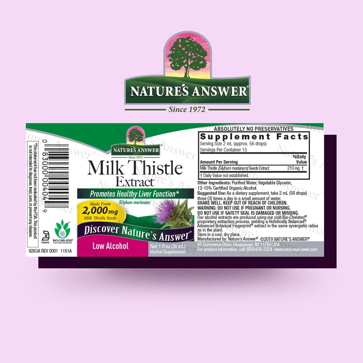Nature&#39;s Answer Milk Thistle Seed with Organic Alcohol, 1-Fluid Ounce