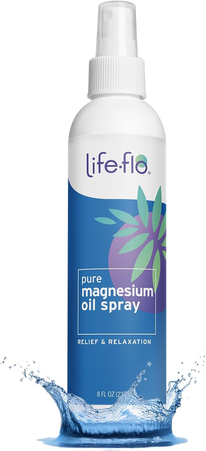 Life-Flo Pure Magnesium Oil for Feet and Body - 100% Pure Magnesium Spray from The Ancient Zechstein Seabed - Magnesium Oil Spray for Feet, Relaxing &amp; Rejuvenating Muscles &amp; Joints - 8 oz