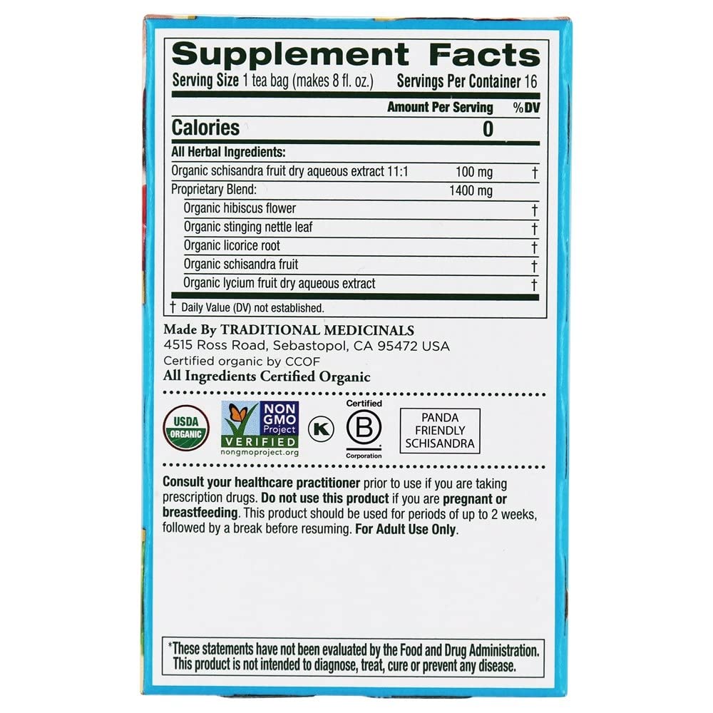 Traditional Medicinals Everyday Detox® Herbal Tea Schisandra Berry, 16 Tea Bags