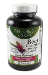 Natures Vision Herbal Supplements Beet Gummies No Sugar Added 60 ct