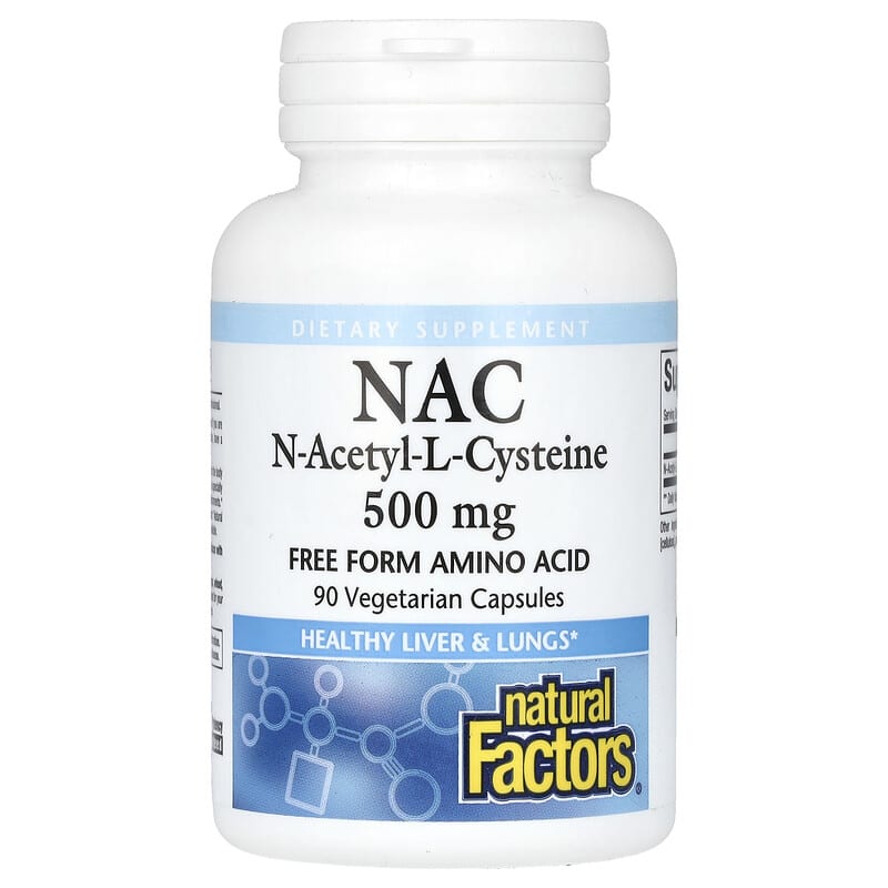 Natural Factors, NAC, N-Acetyl-L Cysteine, 500 mg, 90 Vegetarian Capsules