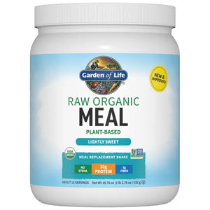 Garden of Life Meal Replacement Shakes, Vegan Protein Powder, Raw Organic Protein Powder, Lightly Sweet Protein Powder with Plant Based Pea Protein, Sprouts, Greens, Probiotics, Dairy Free 14 Servings