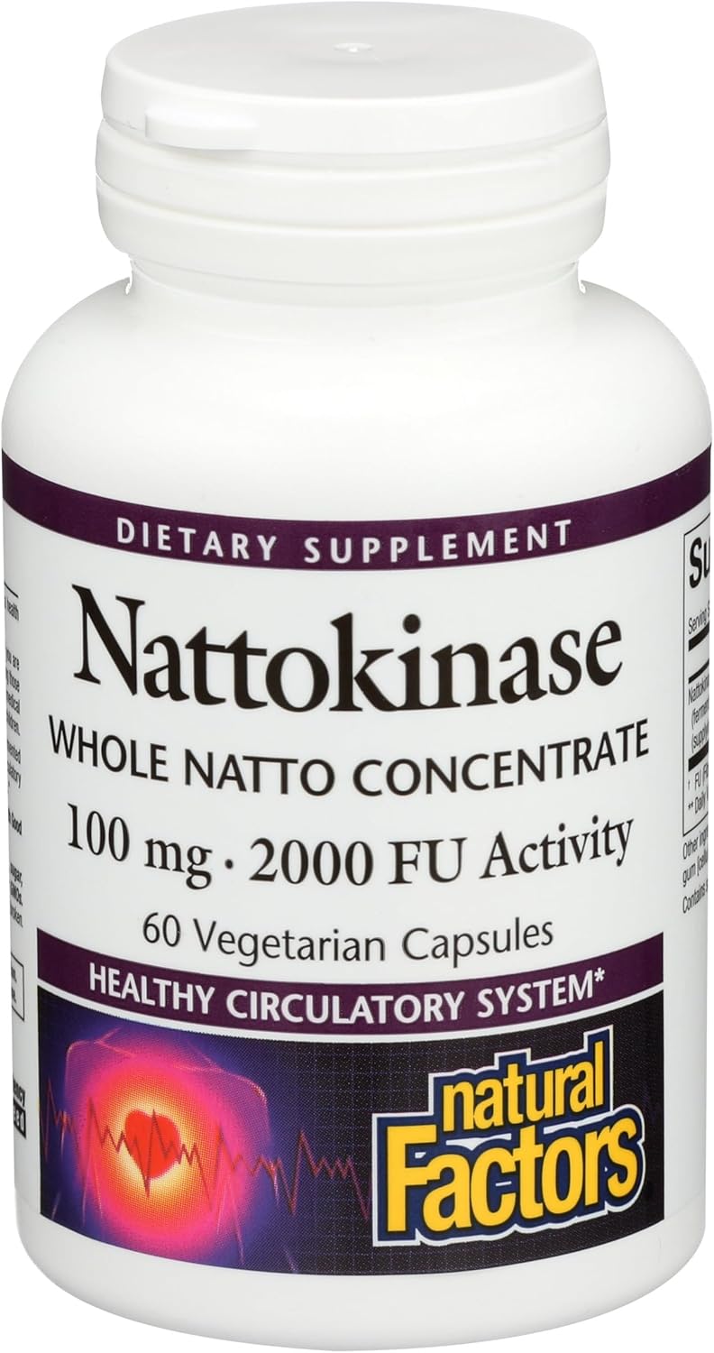 Natural Factors - Nattokinase 100mg, Supports Circulatory Health, 60 Vegetarian Capsules