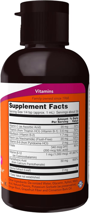 NOW Foods Supplements, Vitamin B-12 Complex Liquid, Energy Production*, Nervous System Health*, 2-Ounce