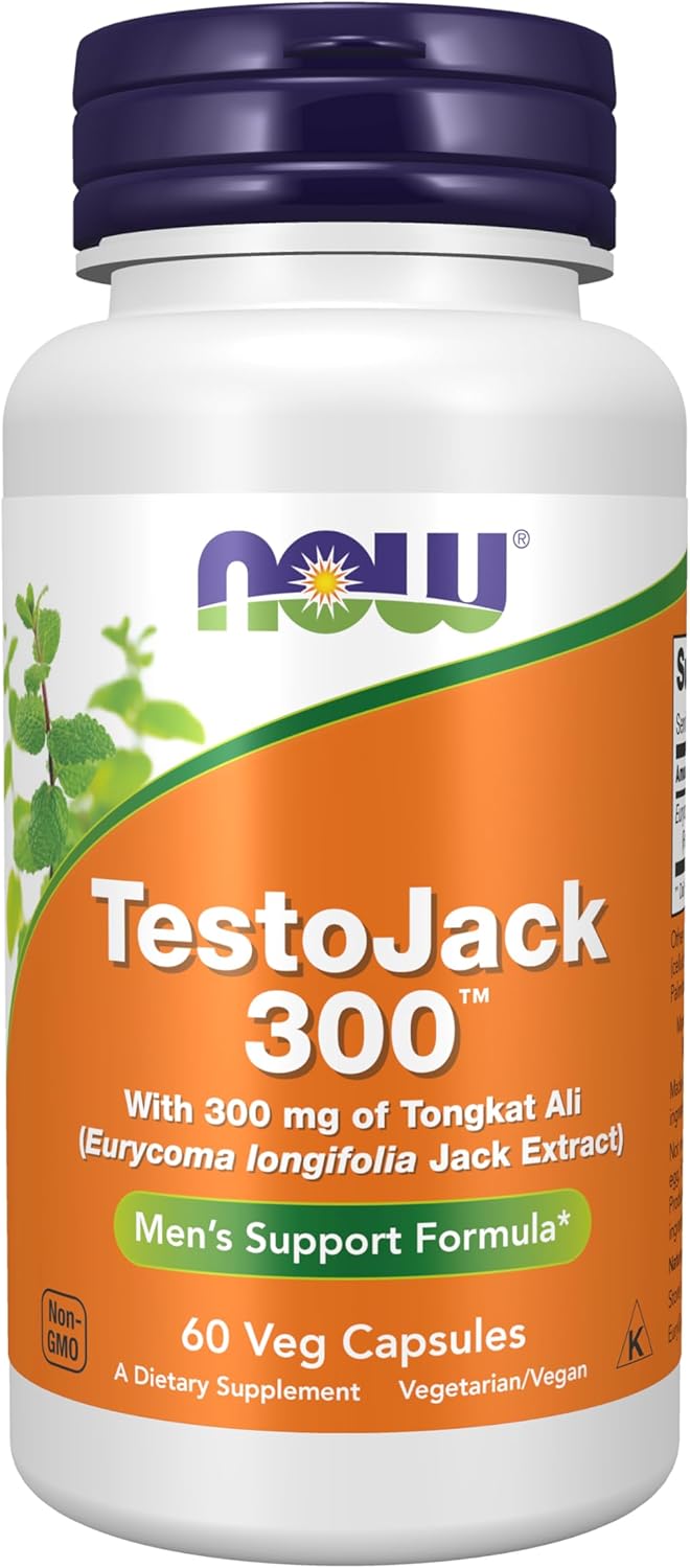 NOW Foods Supplements, TestoJack 300™ with 300 mg of Tonkat Ali (Eurycoma longifolia Jack Extract), 60 Veg Capsules