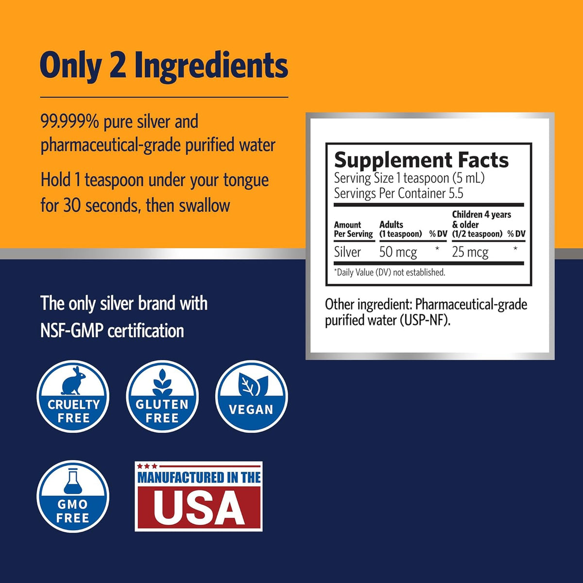 Sovereign Silver Bio-Active Silver Hydrosol for Immune Support, Colloidal-Silver Liquid, 10 ppm, 1oz (29mL) Travel Size