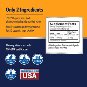 Sovereign Silver Bio-Active Silver Hydrosol for Immune Support, Colloidal-Silver Liquid, 10 ppm, 1oz (29mL) Travel Size