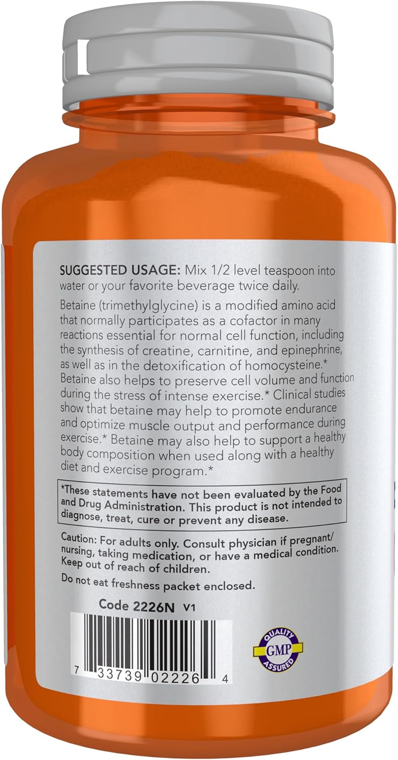 Now Sports Nutrition, Betaine Powder, Endurance*, Pure Powder, Enhances Performance*, Maintains Muscle*, 6 oz (170 g)