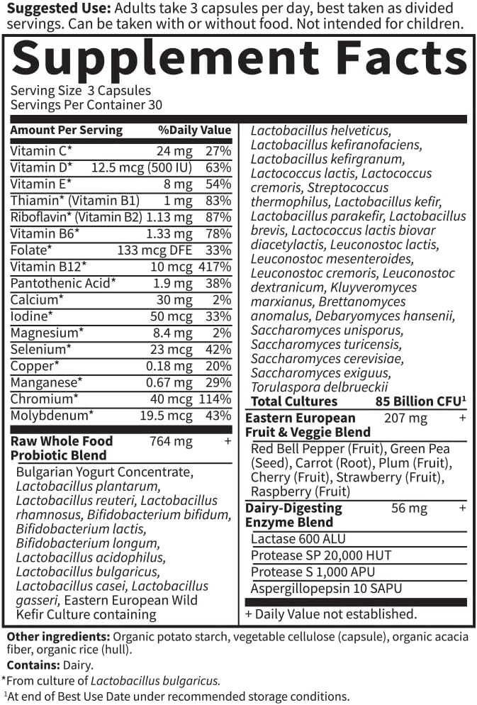 Garden of Life Raw Probiotics for Women - 85 Billion CFU Probiotic for Vaginal Probiotics with Vitamins, Minerals, Enzymes - 90 Capsules, Womens Probiotic Supplement for Digestive and Immune Health