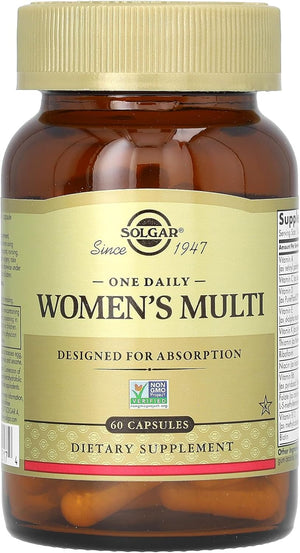 Solgar One Daily Women's Multi Whole Body Support Highly Absorbable Delayed Release Vitamin for Women, Supplement for Immune, Heart, Energy, Stress, Hair Skin Nails & Reproductive Health, 60 Servings