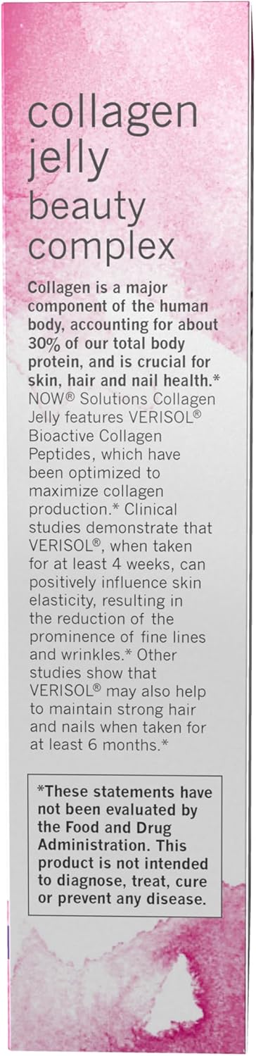 NOW Foods Solutions, Collagen Jelly Beauty Complex, Sweet Plum Flavor, 10 Jelly Sticks