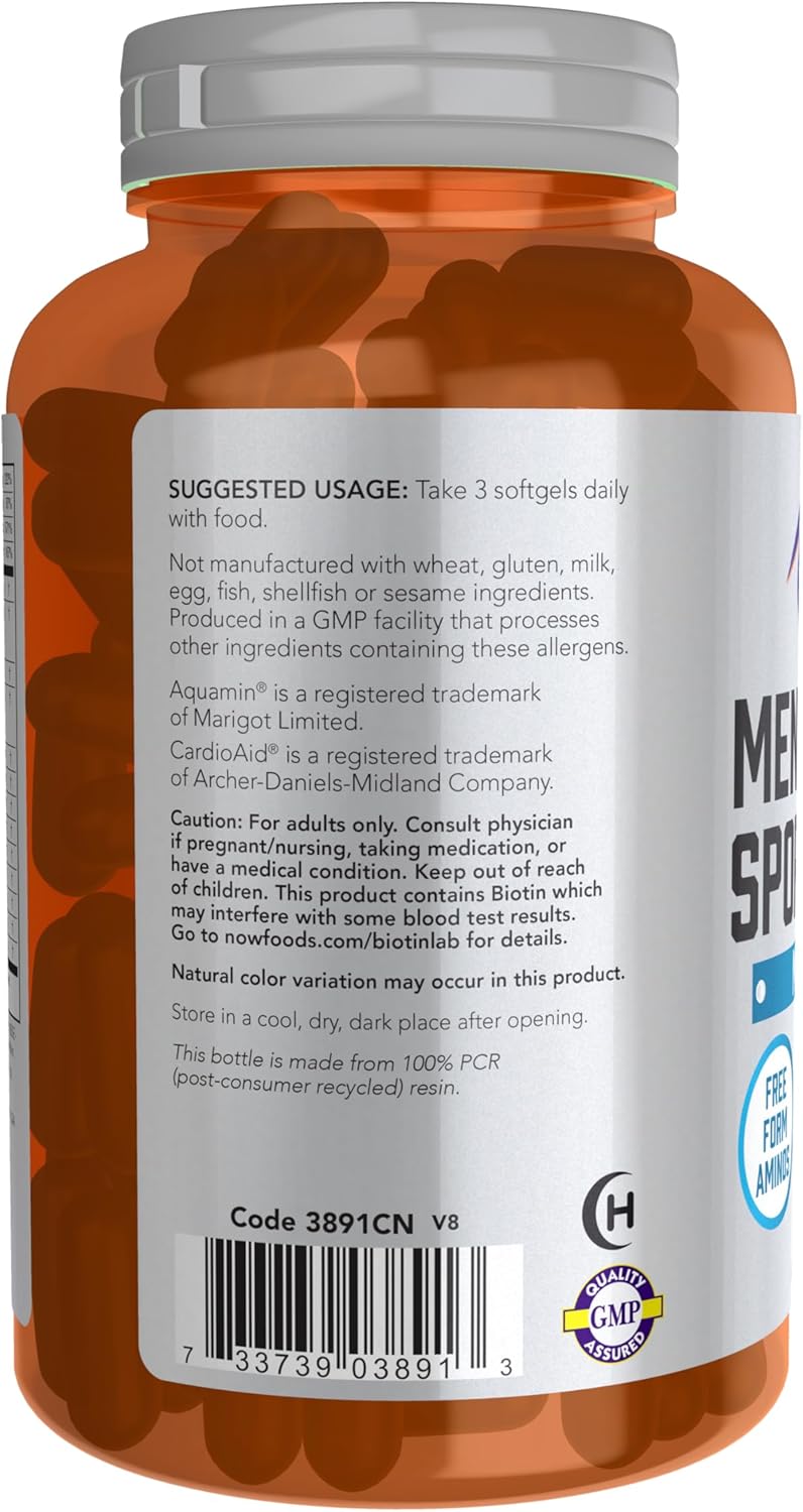 NOW Foods Sports Nutrition, Men&#39;s Extreme Sports Multi with Free-Form Amino Acids, ZMA®, Tribulus, MCT Oil, and Herbal Extracts, 180 Softgels