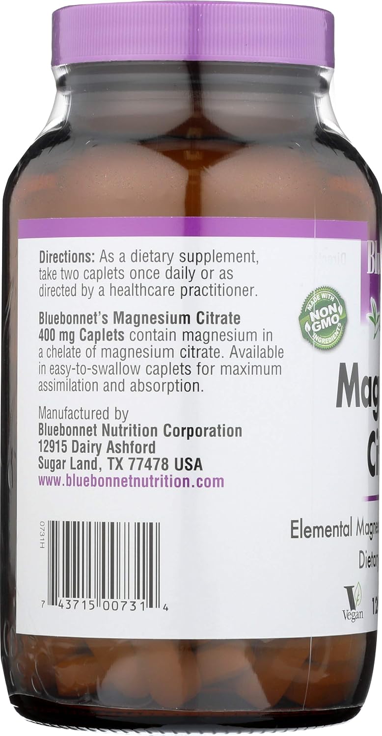 Bluebonnet Nutrition, Magnesium Citrate, 120 Capsules
