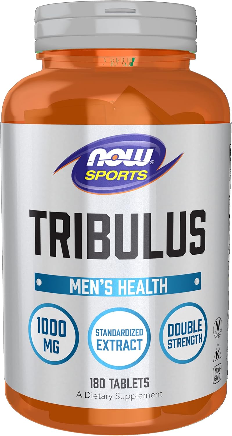 NOW Foods Sports Nutrition, Tribulus (Tribulus terrestris) 1,000 mg, Double Strength, Men&#39;s Health, 180 Tablets