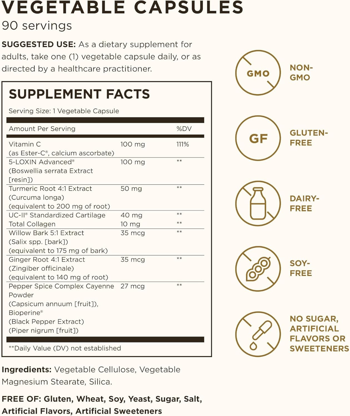 Solgar No. 7 Advanced Joint Support Complex - 90 Vegetable Capsules - Fast-Acting Formula - Non-GMO, Gluten Free, Dairy Free - 90 Servings