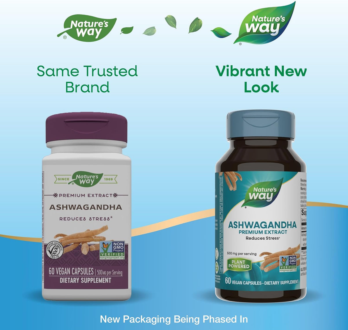 Nature&#39;s Way Ashwagandha, Reduces Stress*, Premium Extract, Adaptogenic*, Non-GMO Project Verified, Vegan, 60 Capsules