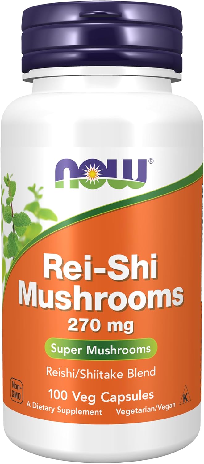 NOW Foods Supplements, Rei-Shi Mushrooms 270 mg, Reishi/Shiitake Blend, Super Mushrooms, 100 Veg Capsules
