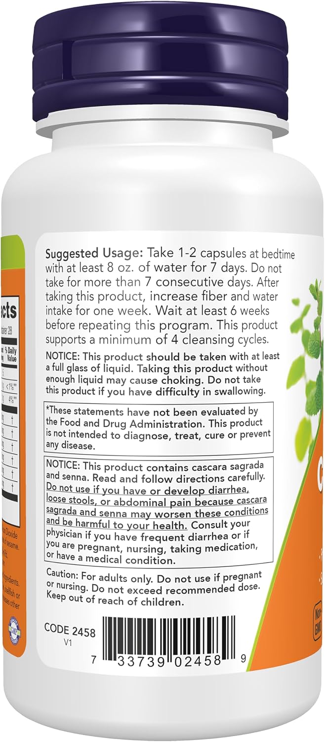 Now Supplements 7-Day Colon Cleanse, Psyllium Husk, 56 Veg Capsules
