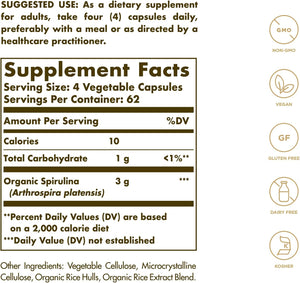 Spirulina 750 mg Vegetable Capsules