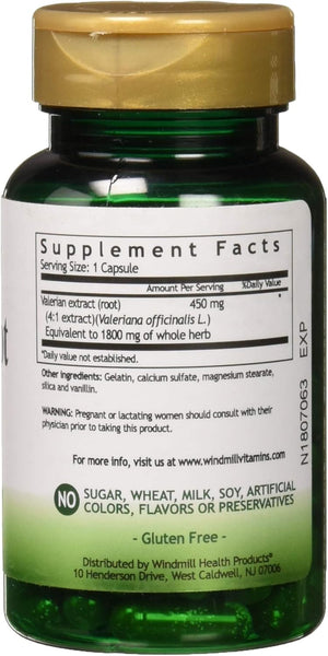 Windmill Valerian Root 450 mg
