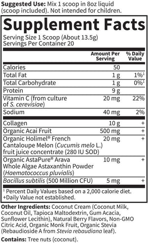 Garden of Life Grass Fed Collagen Super Beauty Powder - Blueberry Acai, 20 Servings, Collagen Powder for Women Skin Hair Nails Joints, Collagen Peptides Powder, Collagen Protein, Collagen Supplements