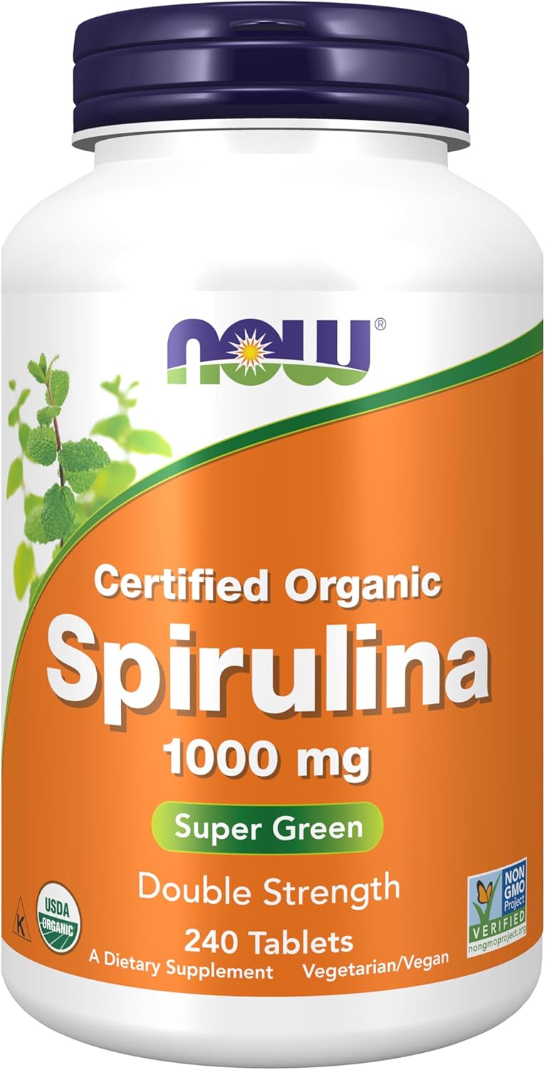 NOW Foods Spirulina Double Strength, 1000 mg Organic - 240 Tablets