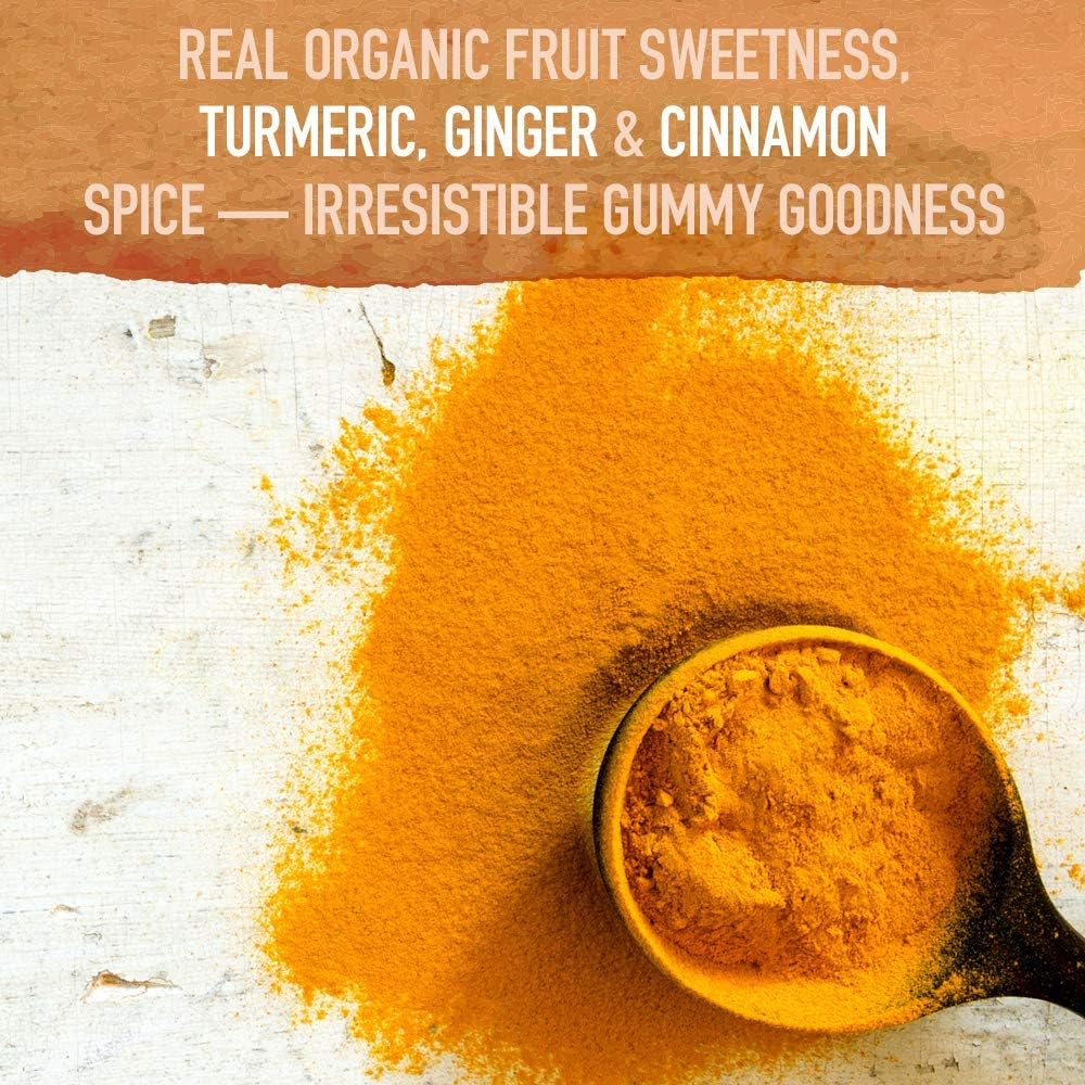 Garden of Life Organics Turmeric Inflammatory Response Gummy - 120 Real Fruit Gummies for Kids &amp; Adults, 50Mg Curcumin (95% Curcuminoids), No Added Sugar, Organic, Non-GMO, Vegan &amp; Gluten Free