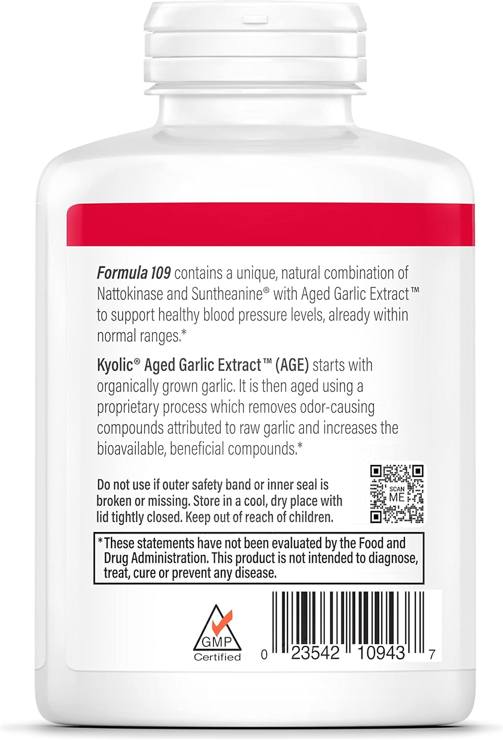 Kyolic Aged Garlic Extract Formula 109, Blood Pressure Health, 240 Capsules