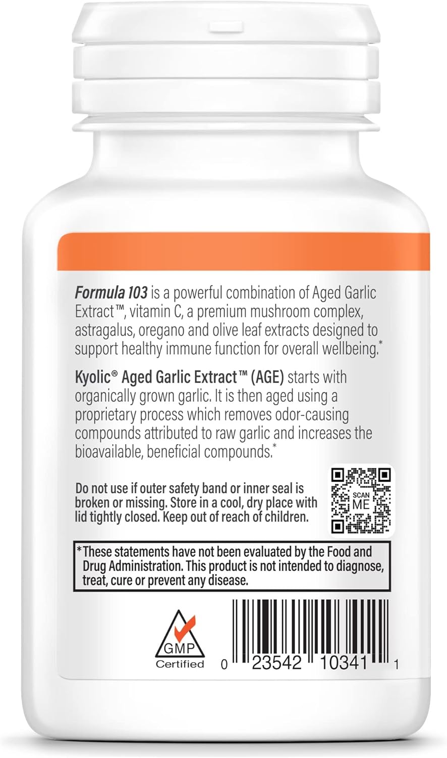 Kyolic Aged Garlic Extract™ Immune Formula 103, 100 Capsules