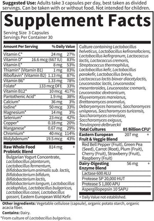 Garden of Life Raw Probiotics for Men Over 50 - Men 50 & Wiser Probiotic with Acidophilus and Bifidobacteria Probiotic-Created Vitamins, Enzymes, and Prebiotics, Gluten Free - 90 Vegetarian Capsules