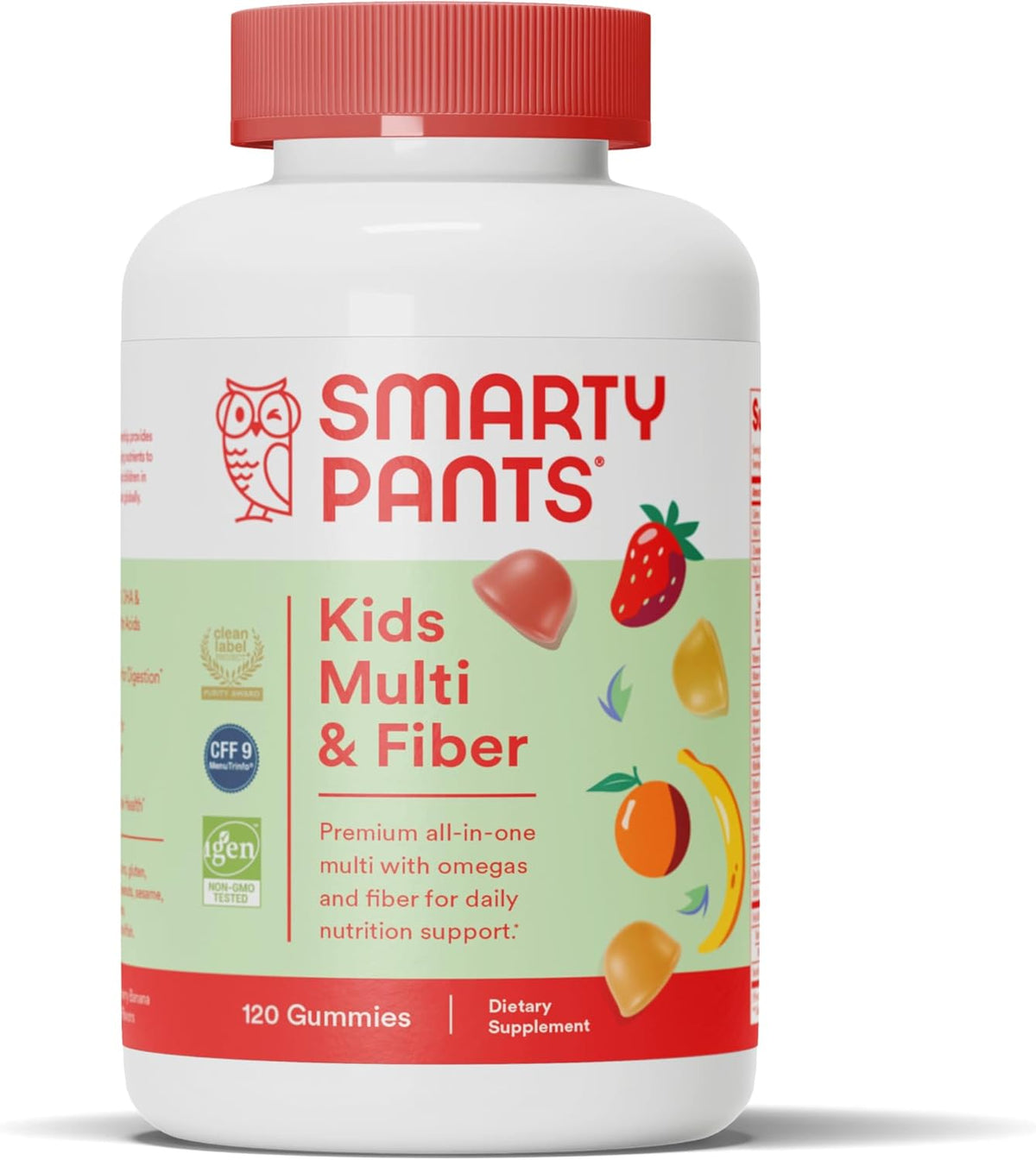 SmartyPants Kids Formula and Fiber Multivitamin Gummies, 120 Gummies