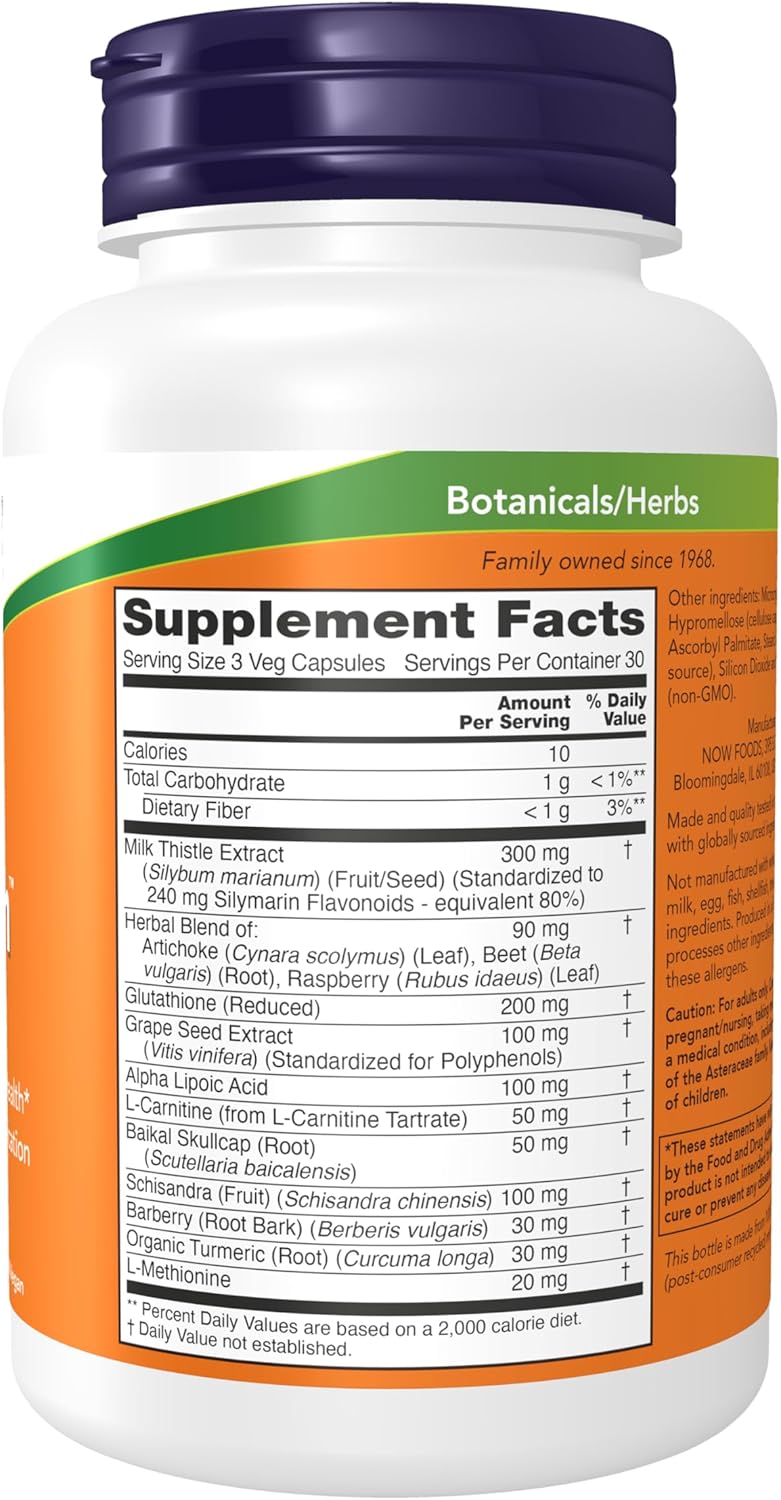 NOW Foods Supplements, Liver Refresh™ with Milk Thistle Extract and unique Herb-Enzyme blend, 90 Veg Capsules