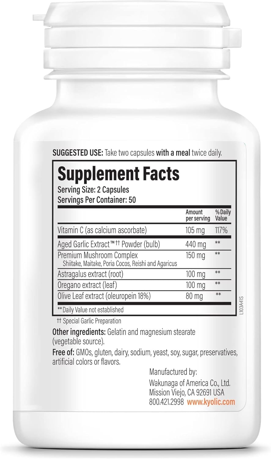 Kyolic Aged Garlic Extract™ Immune Formula 103, 100 Capsules