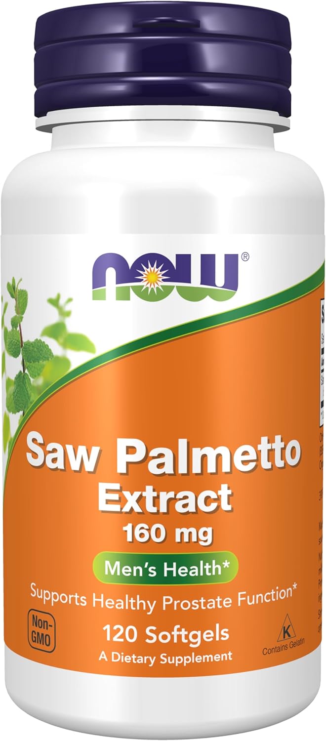 NOW Foods Supplements, Saw Palmetto Extract (Serenoa repens) 160 mg, Men&#39;s Health*, 120 Softgels