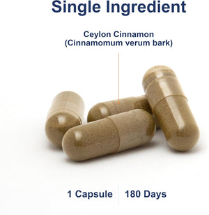 Carlson - Ceylon Cinnamon, Cinnamon Supplements, 500 mg, Cinnamon Extract Pills, Ceylon Cinnamon Capsules, 180 capsules