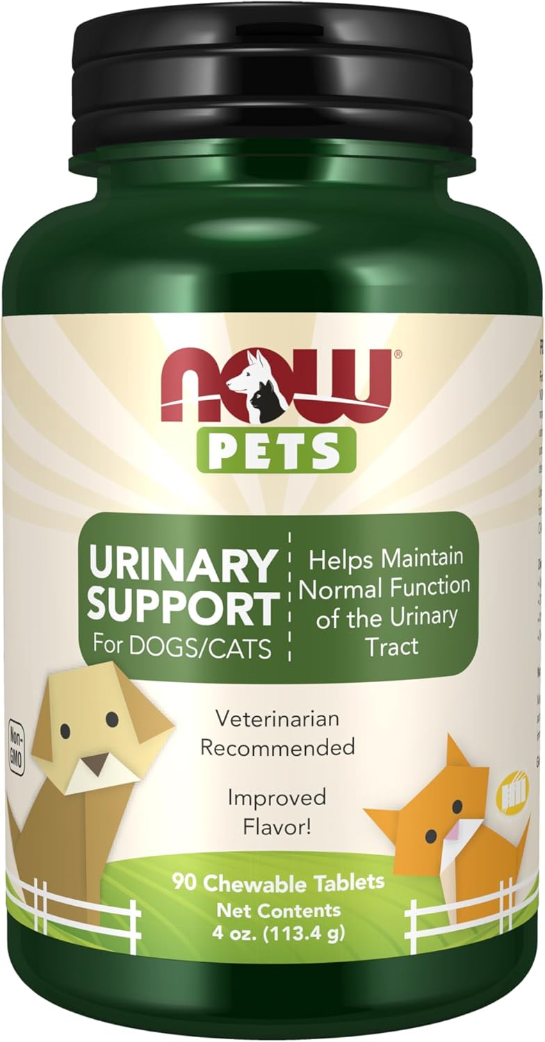NOW Foods Pet Health, Urinary Support Supplement, Formulated for Cats &amp; Dogs, NASC Certified, 90 Chewable Tablets