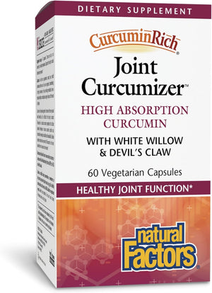 CurcuminRich Joint Curcumizer by Natural Factors, Support Healthy Joints, Heart and Natural Inflammatory Response with White Willow, 60 capsules (30 servings)