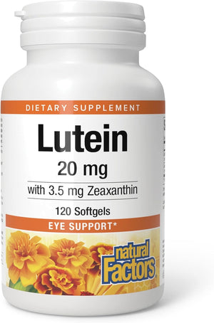 Natural Factors, Lutein 20 mg, Antioxidant Support for Healthy Eyes and Skin with Zeaxanthin, 120 Softgels