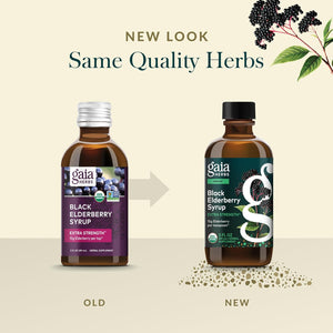 Gaia Herbs Black Elderberry(Sambucus Nigra) Syrup Extra Strength-Immune Support Supplement-Made with Organic Black Elderberries for Immune System-USDA Certified Organic Formula-3 Fl Oz(18-Day Supply)