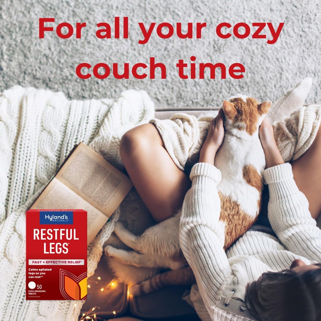 Hyland&#39;s Restful Legs Tablets, Natural Itching, Crawling, Tingling and Leg Jerk Relief, Quick Dissolving Tablets, 50 Count