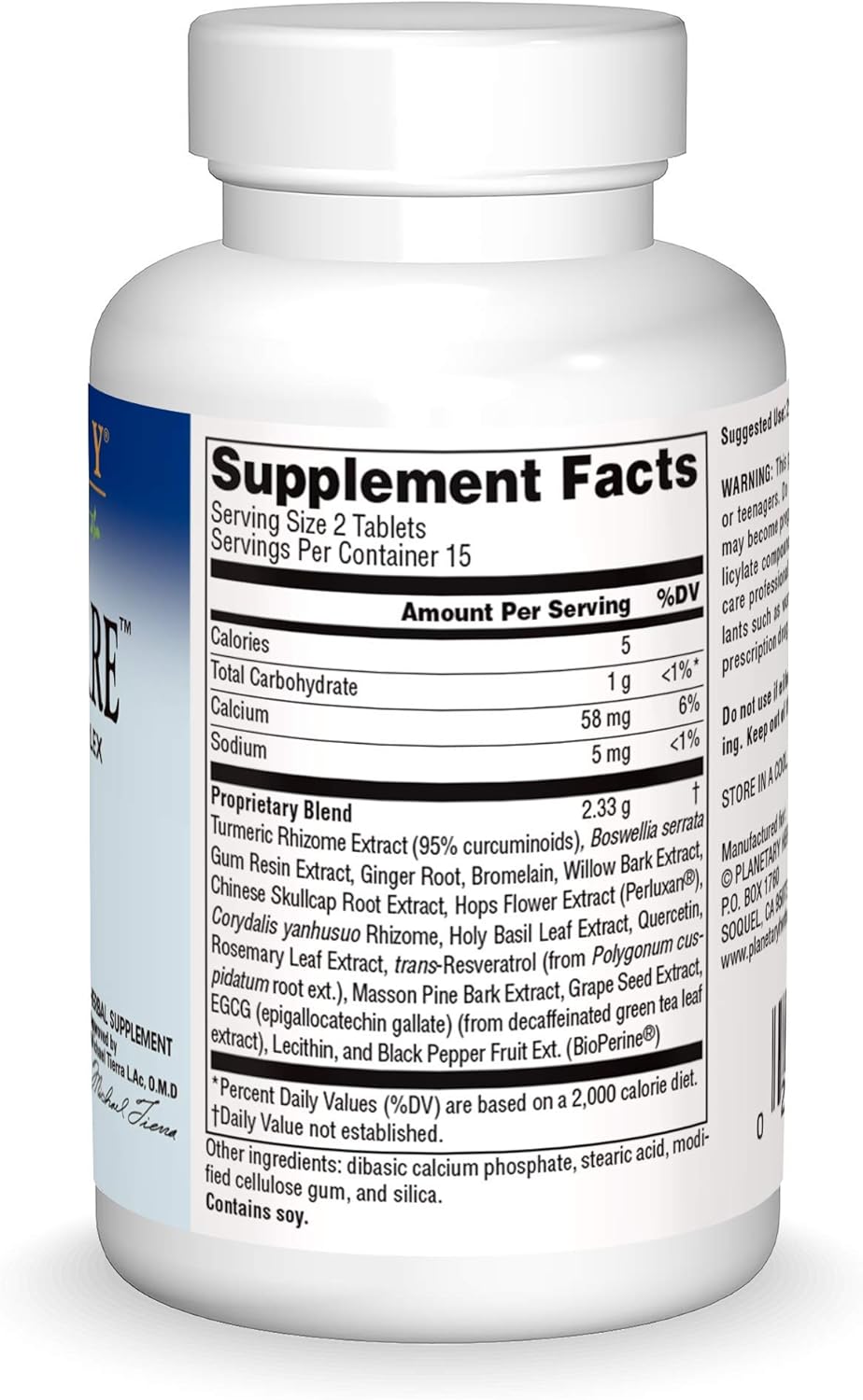 Planetary Herbals Inflama-Care 1165 mg Turmeric, Boswellia Complex - 30 Tablets