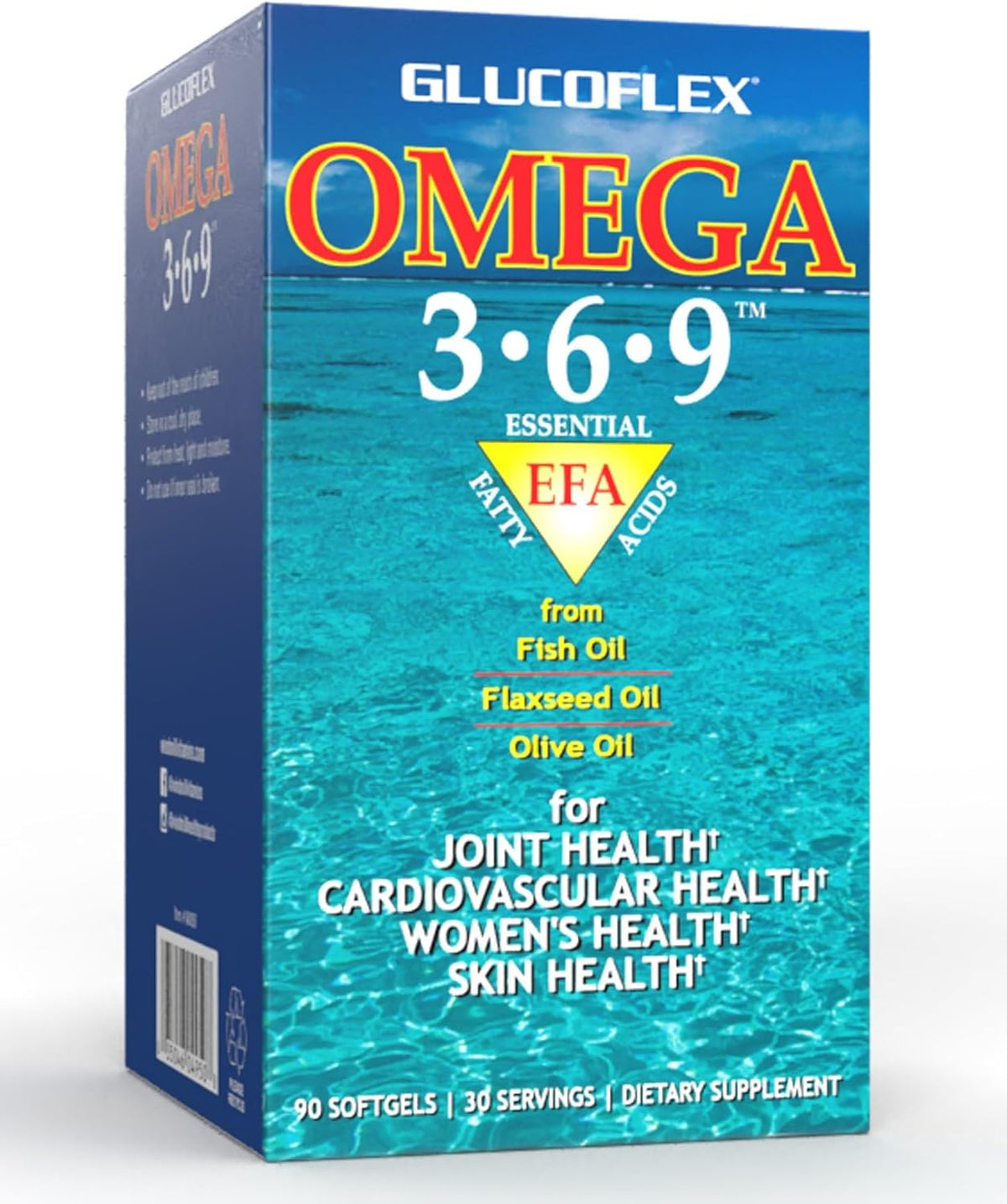 Glucoflex Omega 3-6-9, Omegas from EPA/DHA Fish Oil for Joint Health, 30 servings