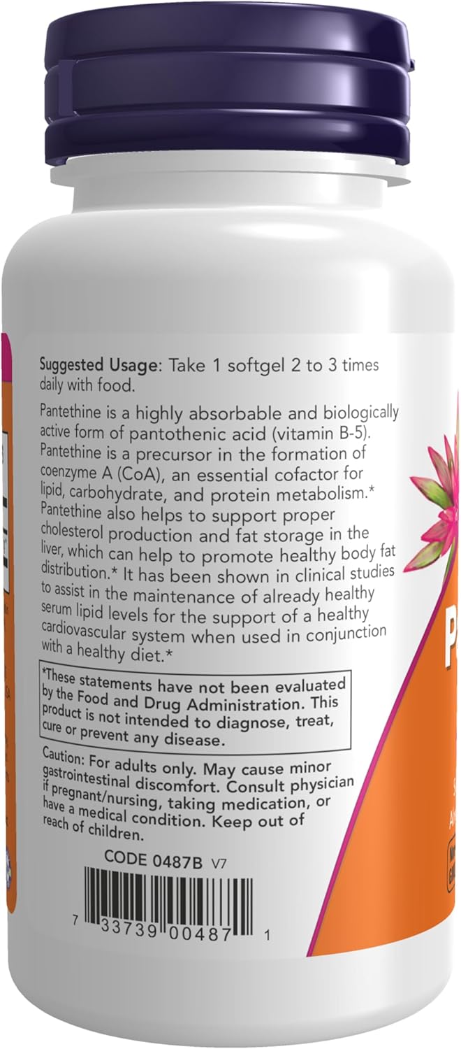 NOW Foods Supplements, Pantethine (Coenzyme A Precursor) 300 mg, Cardiovascular Health*, 60 Softgels