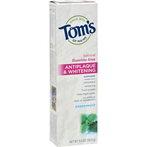 Tom's of Maine Antiplaque Tartar Control Peppermint Whitening Toothpaste, 5.5 Ounce