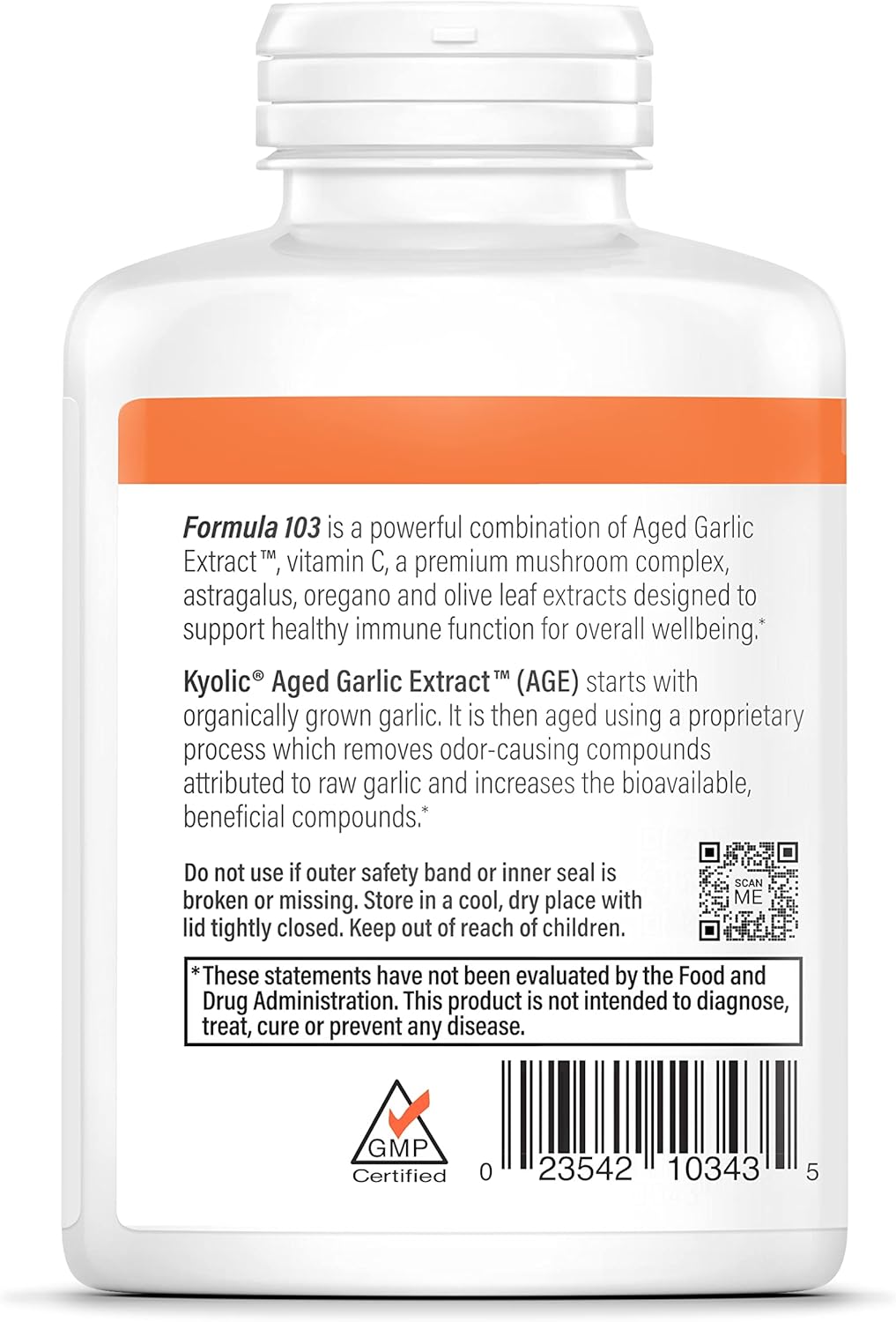 Kyolic Aged Garlic Extract Formula 103 Immune Support, 300 Capsules