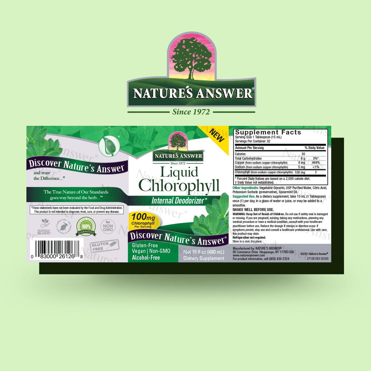 Nature's Answer Liquid Chlorophyll, 100 mg, 16 fl oz (480 ml)