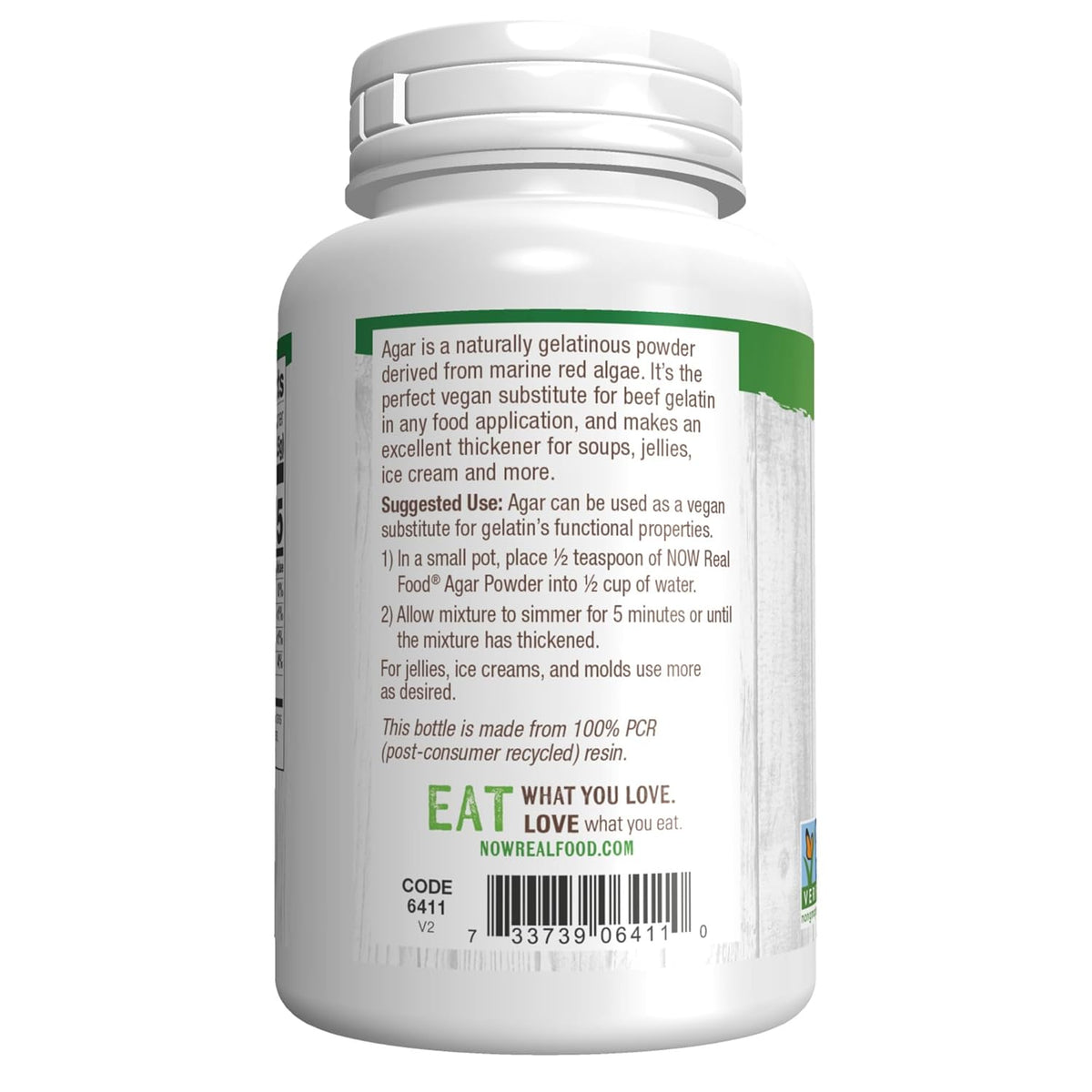 NOW Foods, Agar Pure Powder, Vegetarian Substitute for Gelatin, Gluten-free, Kosher, 5-Ounce