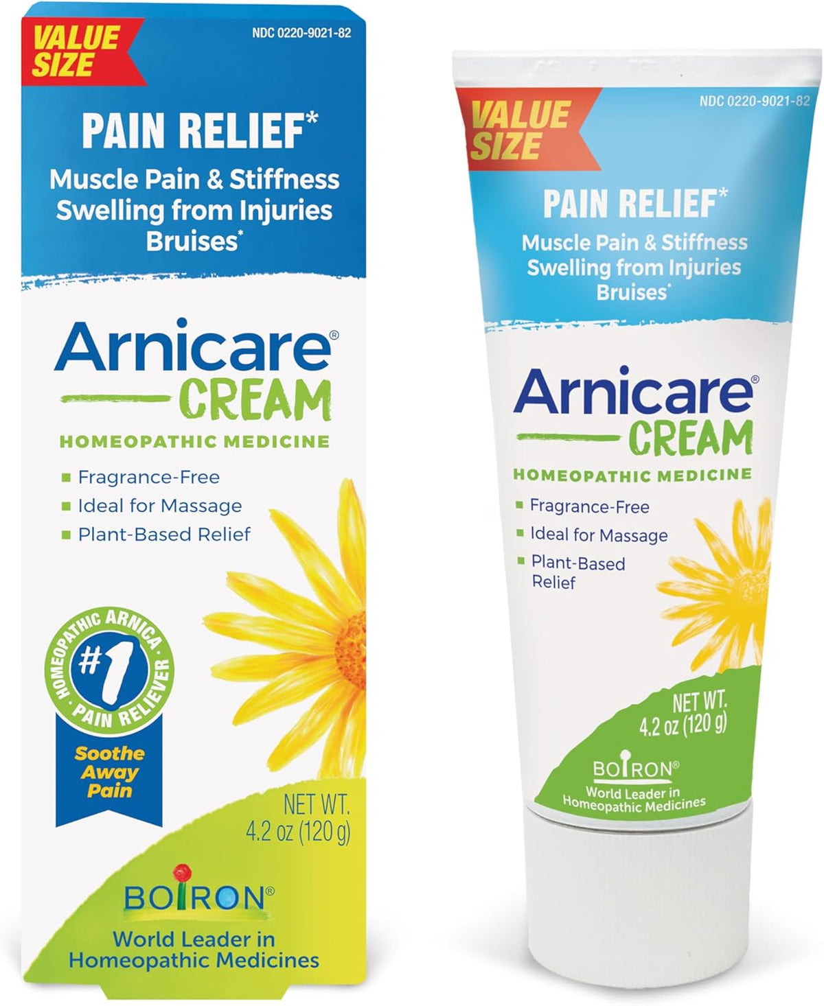 Boiron Arnicare Cream Natural Soothing Relief for Joint Pain, Muscle Pain, Inflammation, Soreness, and Bruises - Fast Absorbing and Fragrance-Free - 4.2 oz
